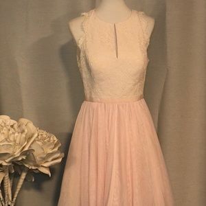 Dreamy Pink Tulle Lace Peekaboo Dress